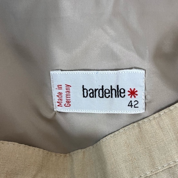 Vintage Bardehle Women’s Size 10 Linen Blend Skirt Gold Buttons Lined Neutral - Picture 11 of 13